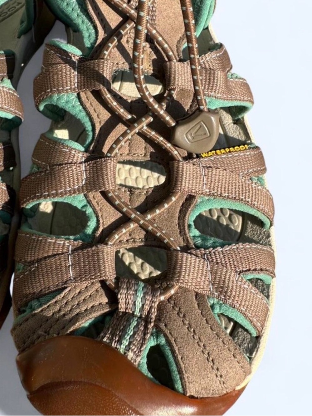 KEEN Newport H2 Women’s Sport Sandals Size 8.5 EU 39 Brown/Turquoise Waterproof - Picture 4 of 7